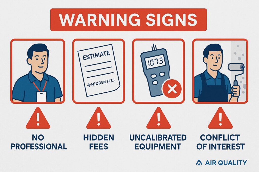 air quality testing red flags avoid unprofessional services
