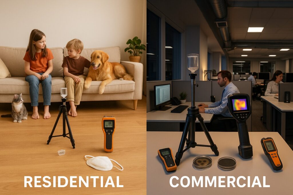 residential commercial air quality testing differences canada