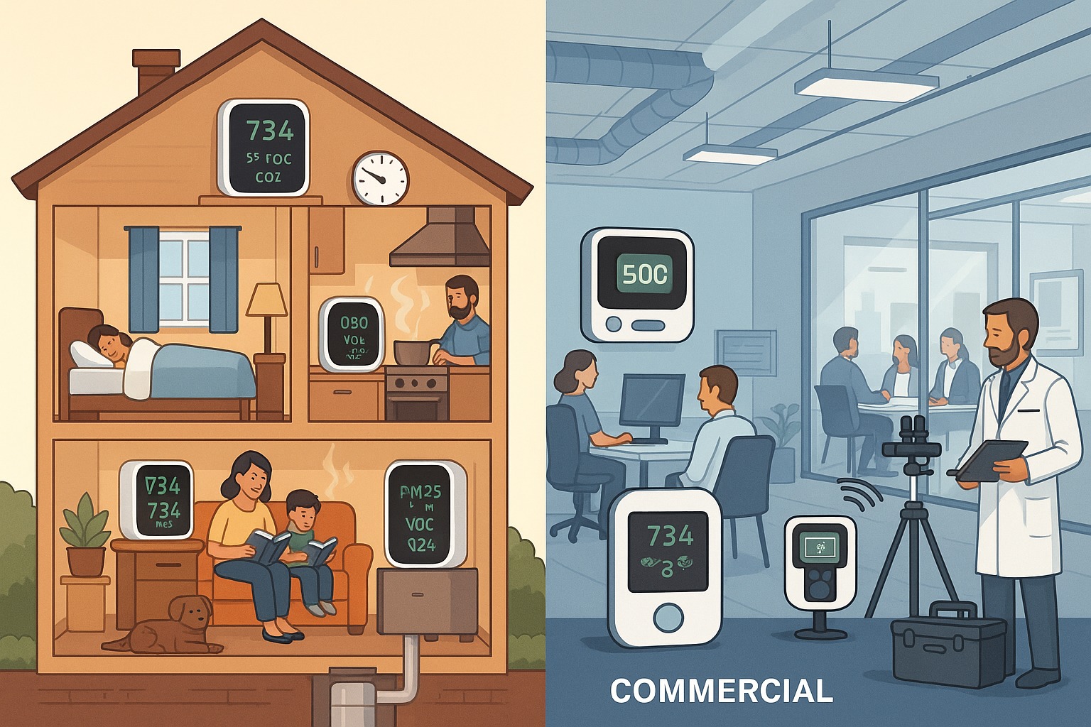residential commercial air quality testing applications canada home office comparison