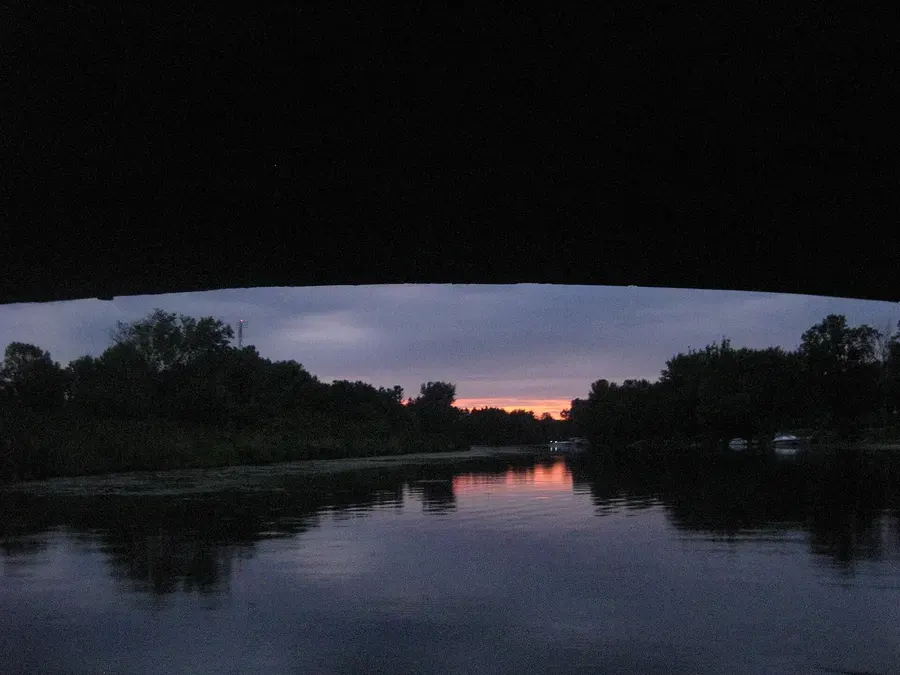 River under the Highway 43 bridge in Kemptville Ontario